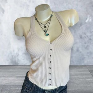 Free People Ribbed Knit Tank with Racerback, Size Small